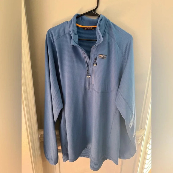 Orvis Blue Quarter-Zip Pullover - Picture 1 of 6